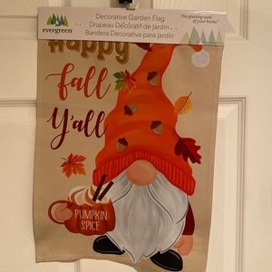 Fall Gnome Garden Flag, Happy Fall Y’All Garden Flag, Pumpkin Spice, 12.5” X 18”